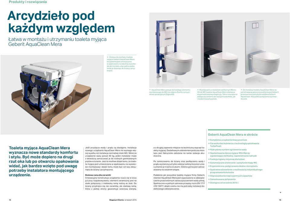 AquaClean Mera pasuje do każdego elementu montażowego do WC (na zdjęciu Duofix z przyciskiem spłukującym Sigma50).