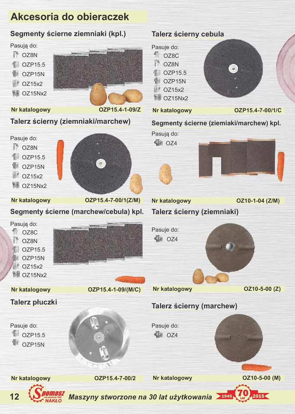 Pasują do: OZ8C OZ8N OZP15.5 OZP15N OZ15x2 OZ15Nx2 Talerz ścierny cebula Pasuje do: OZ8C OZ8N OZP15.5 OZP15N OZ15x2 OZ15Nx2 OZP15.