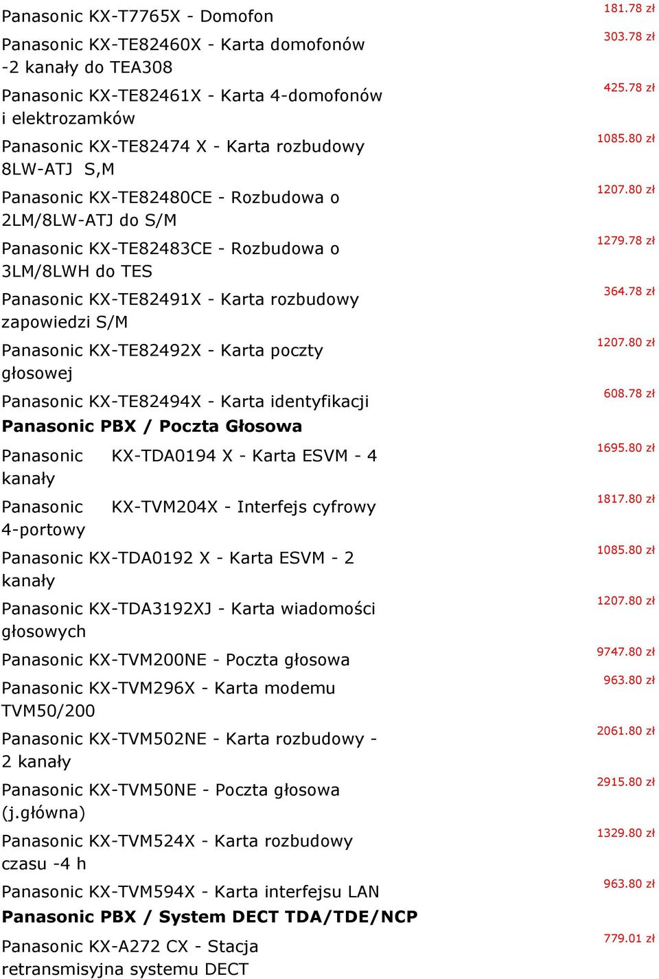 poczty głosowej Panasonic KX-TE82494X - Karta identyfikacji 181.78 zł 303.78 zł 425.78 zł 1085.80 zł 1279.78 zł 364.78 zł 608.