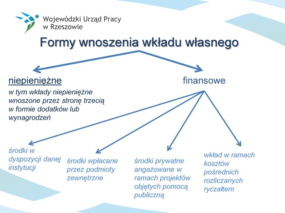 instytucji środki wpłacane przez podmioty zewnętrzne środki prywatne angażowane w