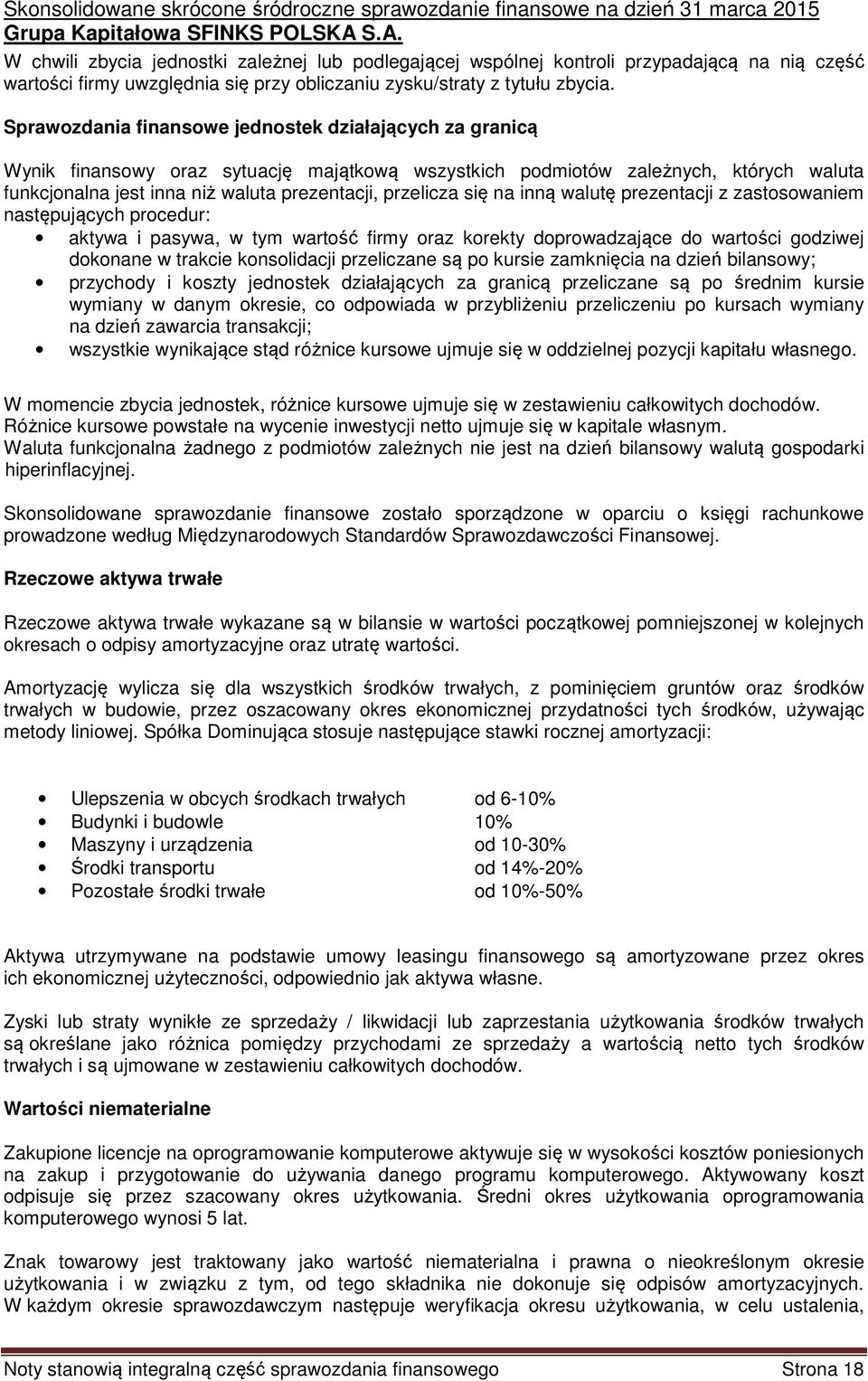 Sprawozdania finansowe jednostek działających za granicą Wynik finansowy oraz sytuację majątkową wszystkich podmiotów zależnych, których waluta funkcjonalna jest inna niż waluta prezentacji,