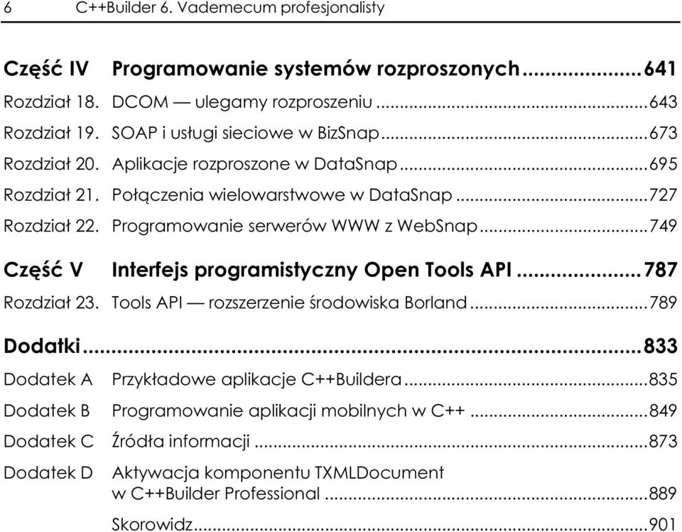 ..749 Rozdział 23. Tools API rozszerzenie środowiska Borland...789 Dodatek A Przykładowe aplikacje C++Buildera.