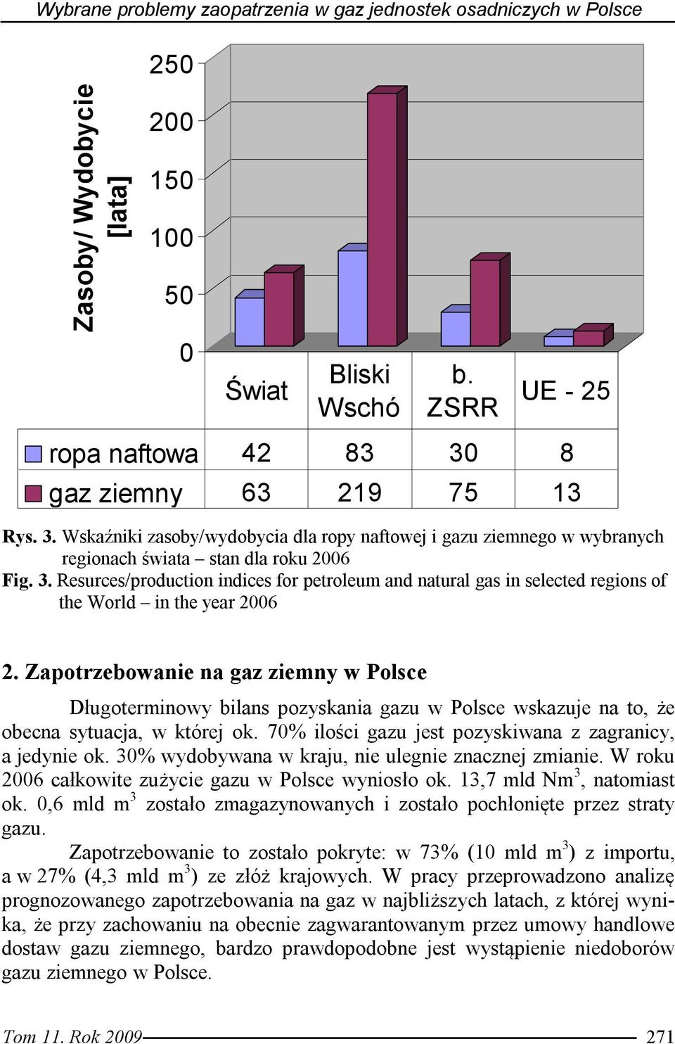 Resurces/production indices for petroleum and natural gas in selected regions of the World in the year 2006 2.