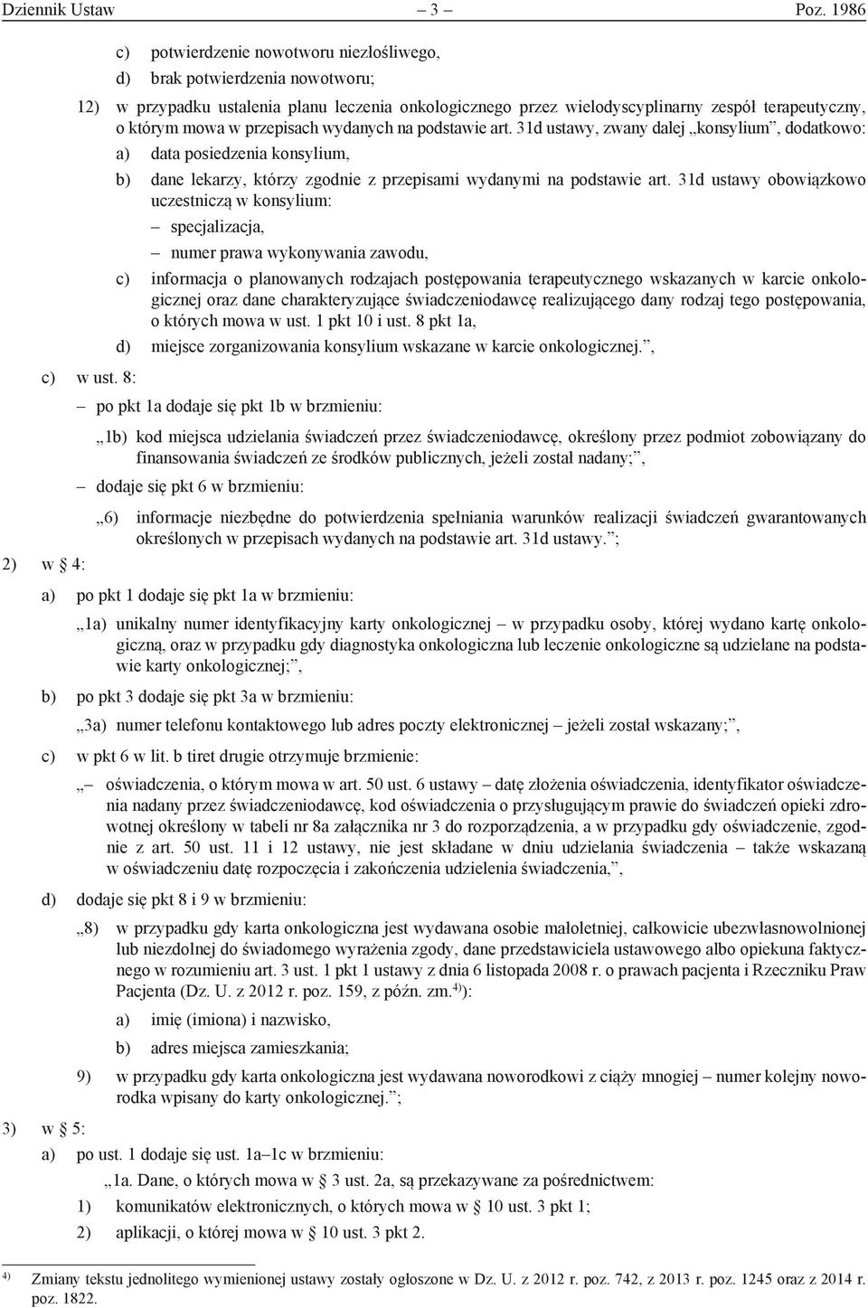 przepisach wydanych na podstawie art. 31d, zwany dalej konsylium, dodatkowo: a) data posiedzenia konsylium, b) dane lekarzy, którzy zgodnie z przepisami wydanymi na podstawie art.