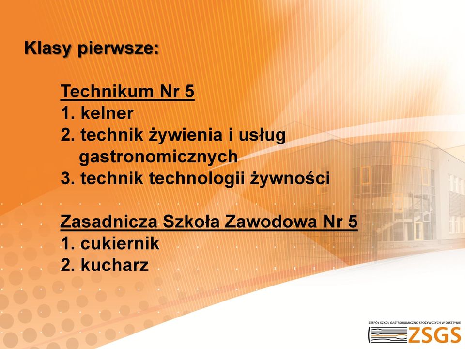 technik technologii żywności Zasadnicza