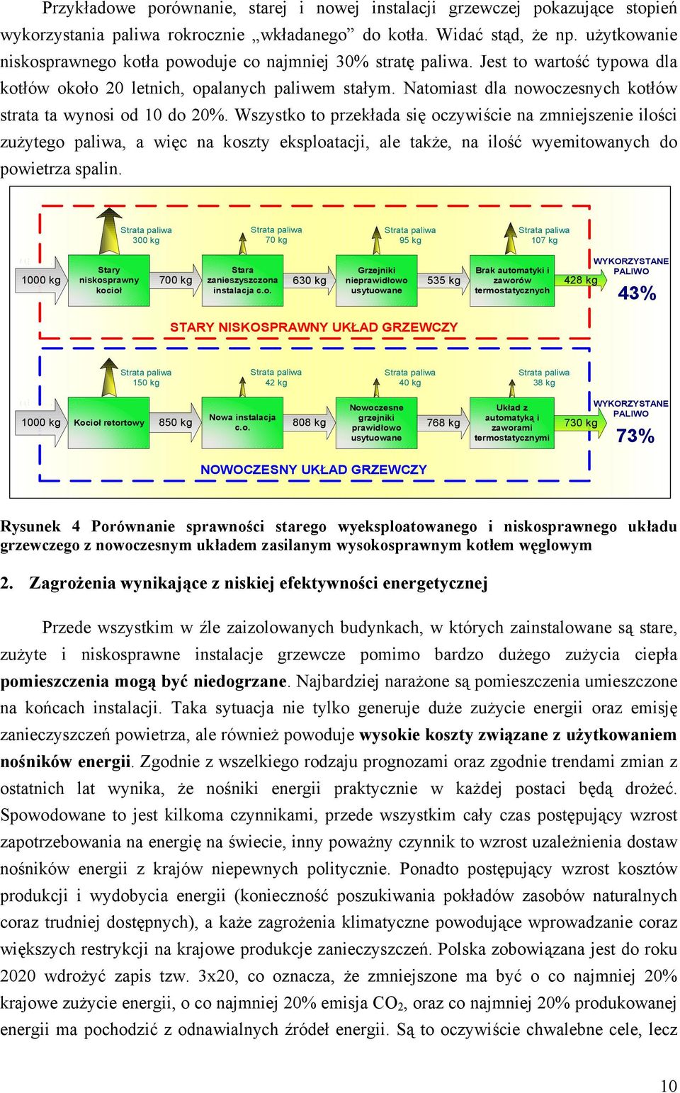 Natomiast dla nowoczesnych kotłów strata ta wynosi od 10 do 20%.