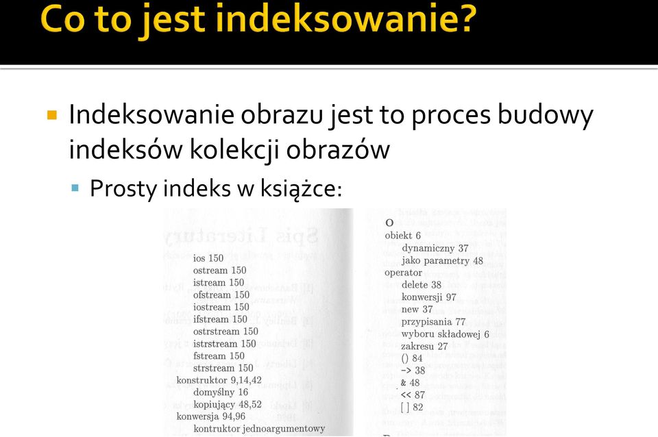 indeksów kolekcji