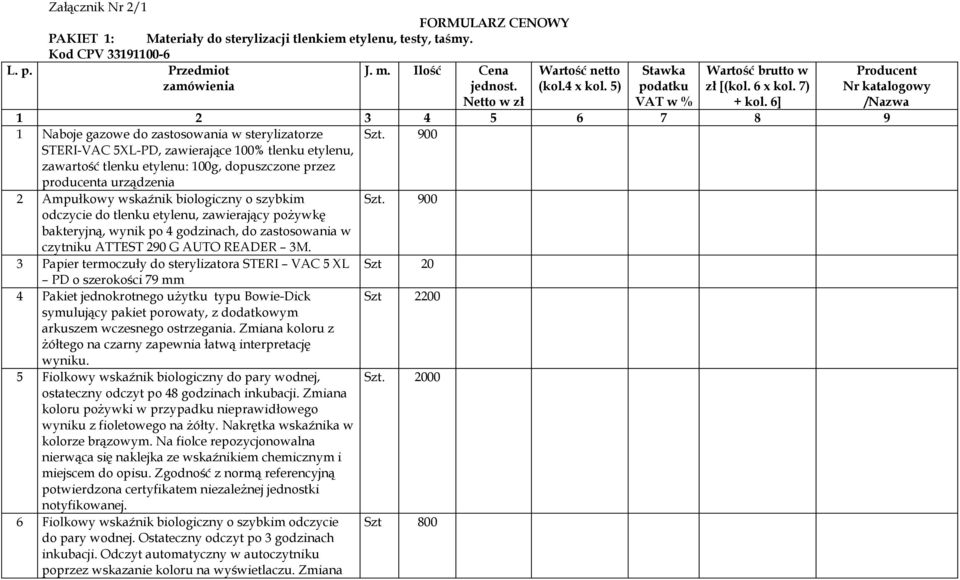 900 2 Ampułkowy wskaźnik biologiczny o szybkim odczycie do tlenku etylenu, zawierający pożywkę bakteryjną, wynik po 4 godzinach, do zastosowania w czytniku ATTEST 290 G AUTO READER 3M.