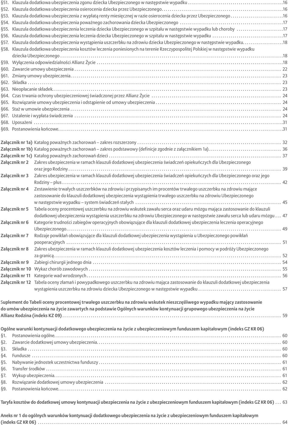 ..16 5 Klauzula dodatkowa ubezpieczenia poważnego zachorowania dziecka Ubezpieczonego.