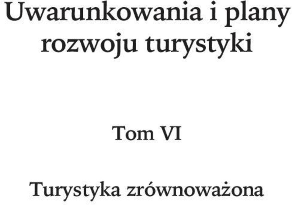 turystyki Tom VI