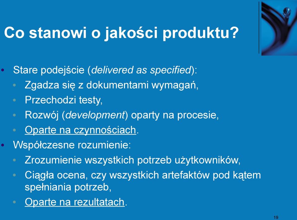 testy, Rozwój (development) oparty na procesie, Oparte na czynnościach.