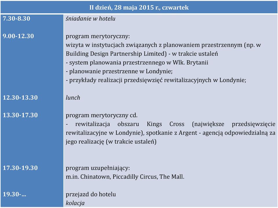 w Building Design Partnership Limited) - w trakcie ustaleń - system planowania przestrzennego w Wlk.