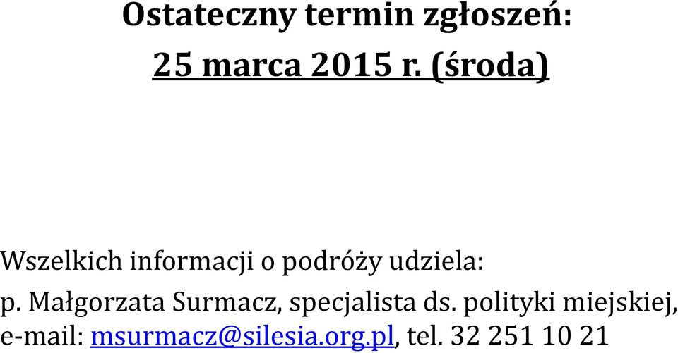 Małgorzata Surmacz, specjalista ds.