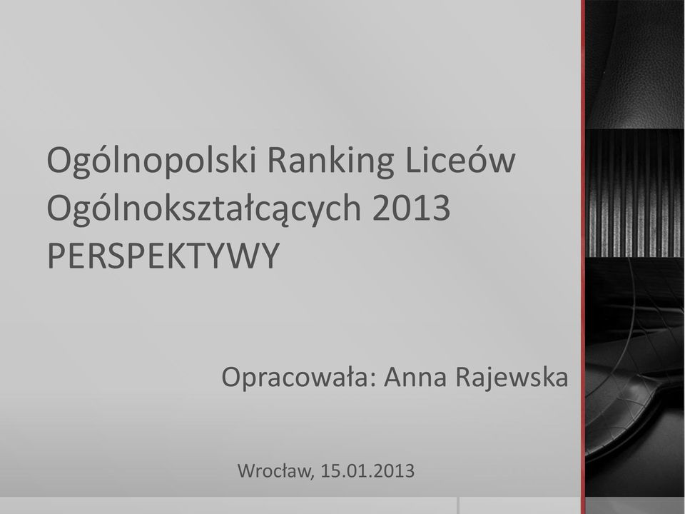 PERSPEKTYWY Opracowała: