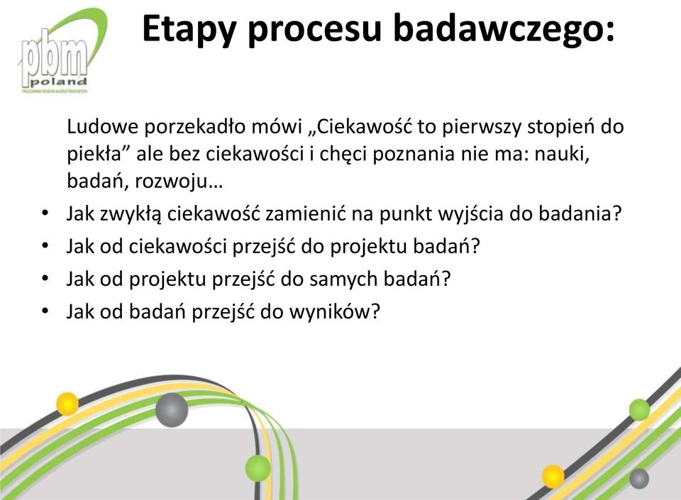 zwykłą ciekawość zamienić na punkt wyjścia do badania?