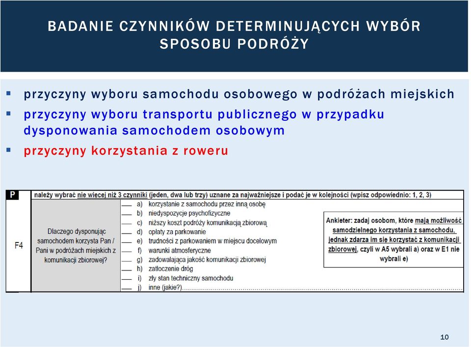 przyczyny wyboru transportu publicznego w przypadku