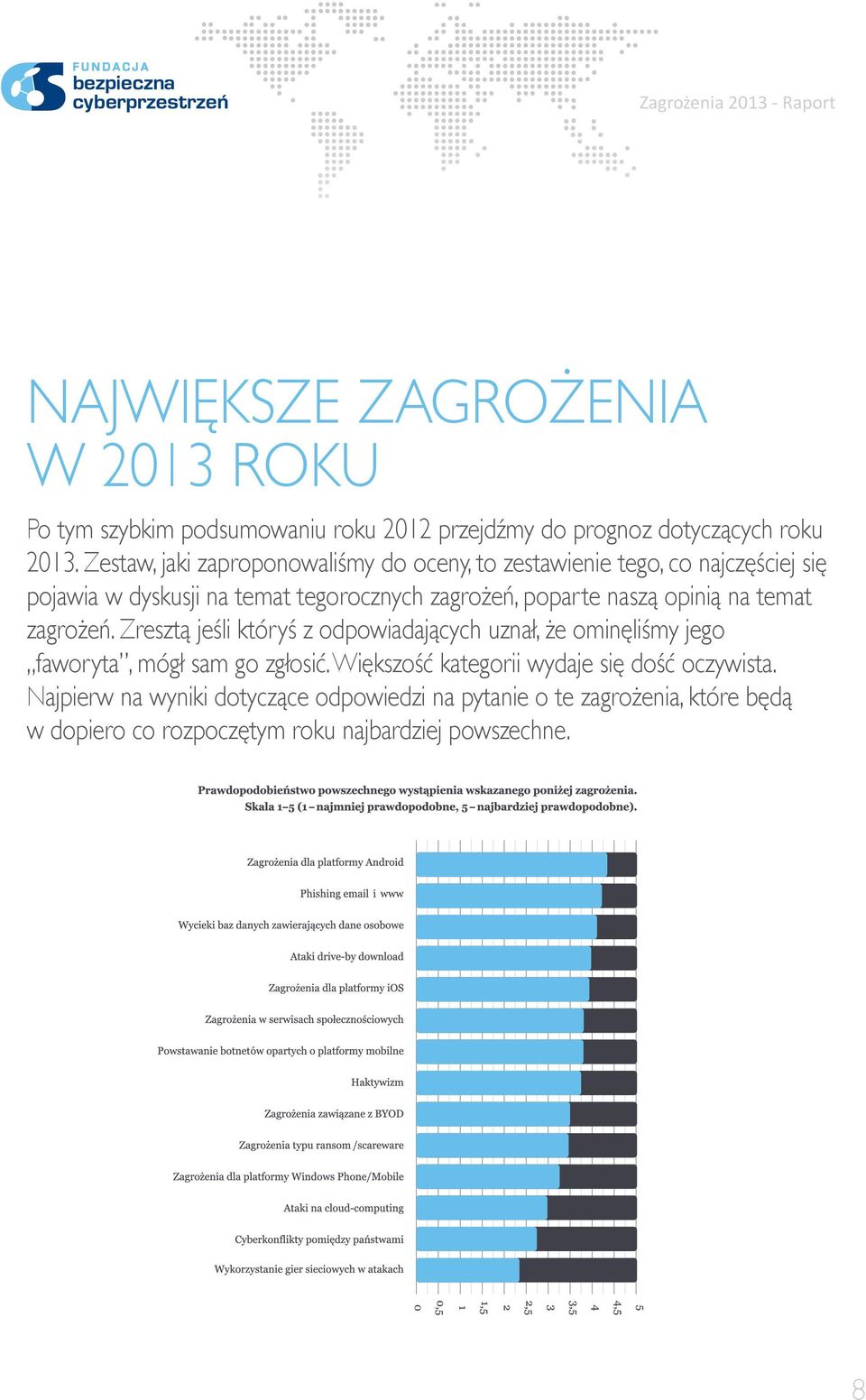 naszą opinią na temat zagrożeń. Zresztą jeśli któryś z odpowiadających uznał, że ominęliśmy jego faworyta, mógł sam go zgłosić.