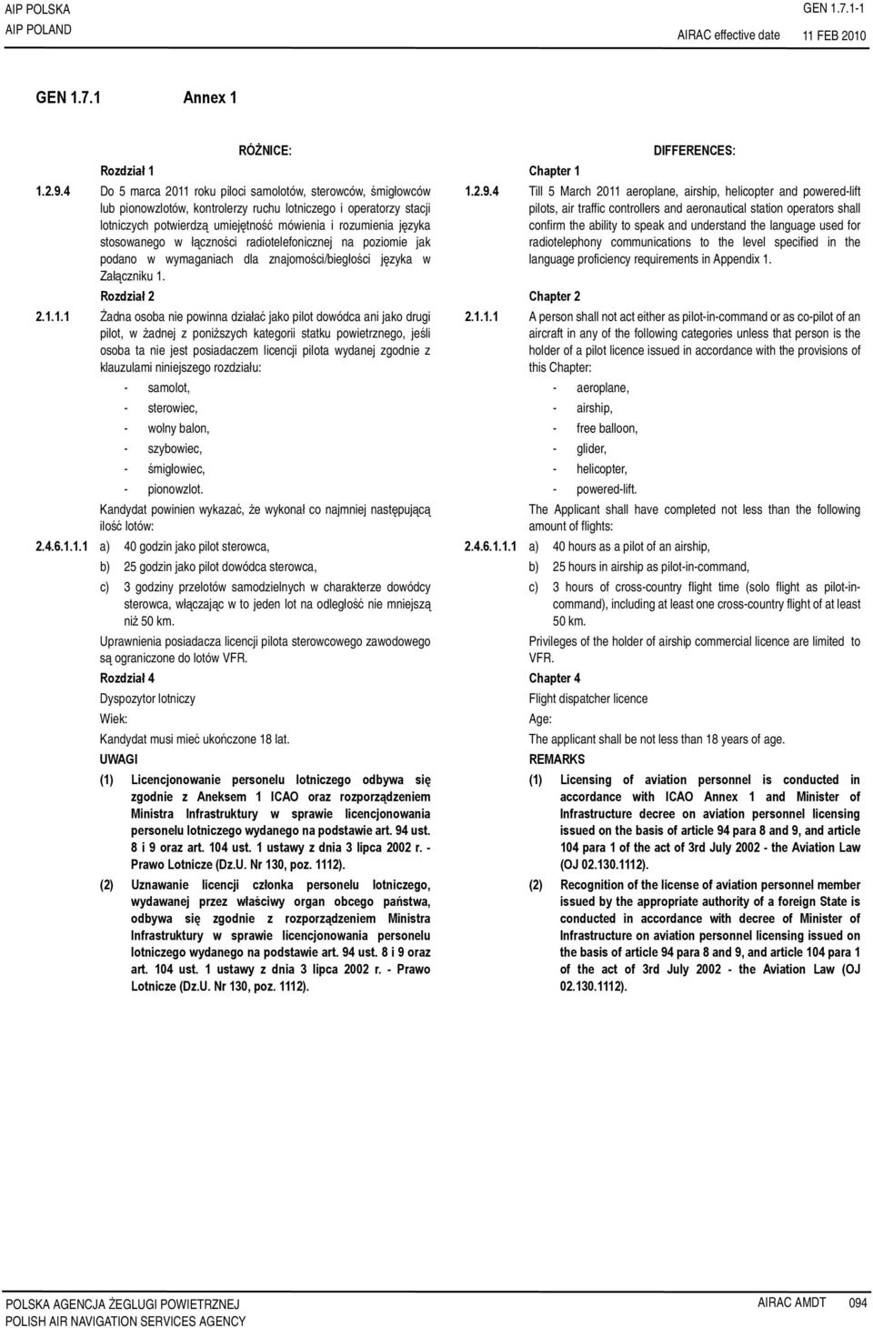 stosowanego w łączności radiotelefonicznej na poziomie jak podano w wymaganiach dla znajomości/biegłości języka w Załączniku 1.