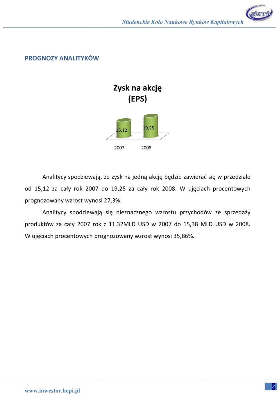 W ujęciach procentowych prognozowany wzrost wynosi 27,3%.