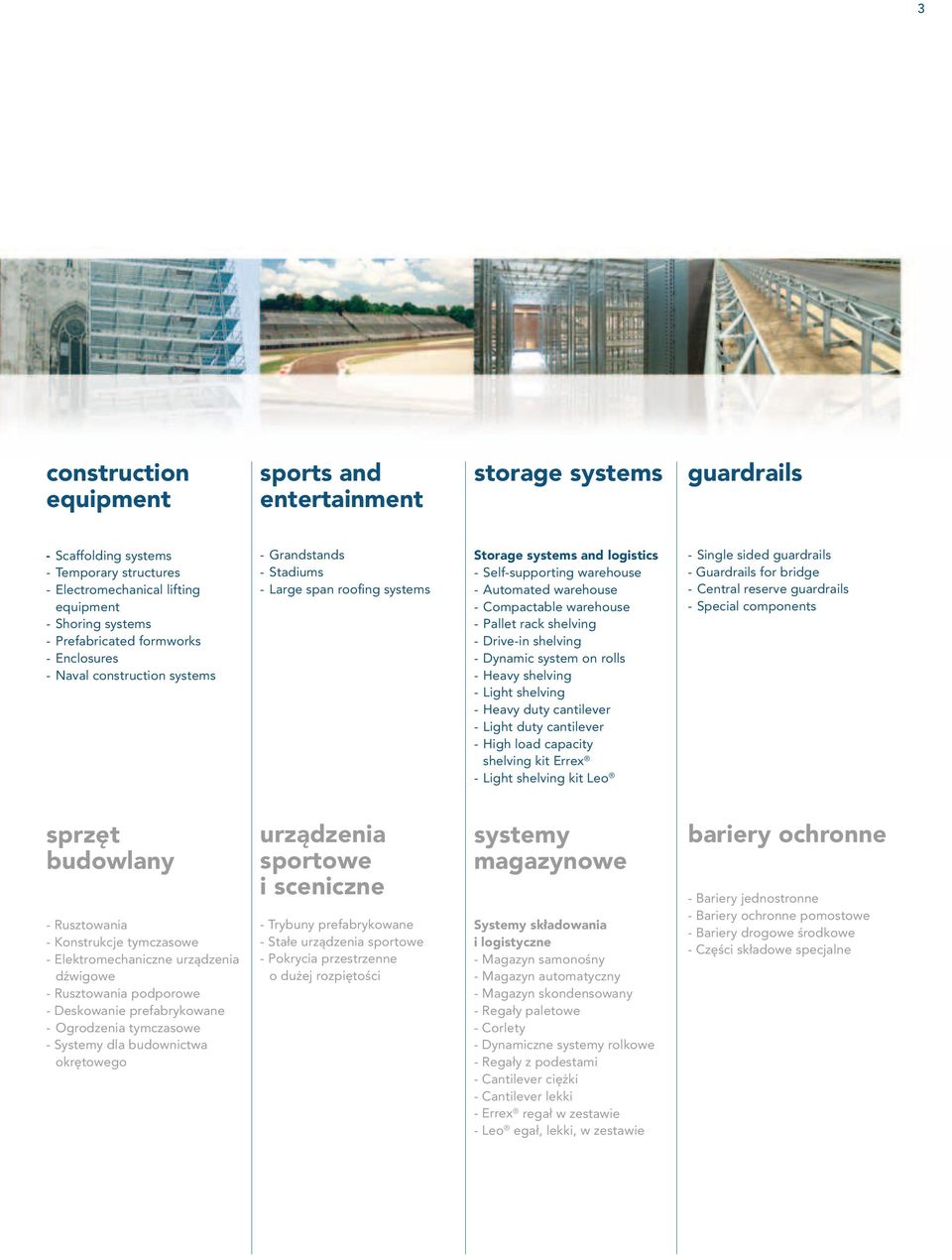 warehouse - Pallet rack shelving - Drive-in shelving - Dynamic system on rolls - Heavy shelving - Light shelving - Heavy duty cantilever - Light duty cantilever - High load capacity shelving kit