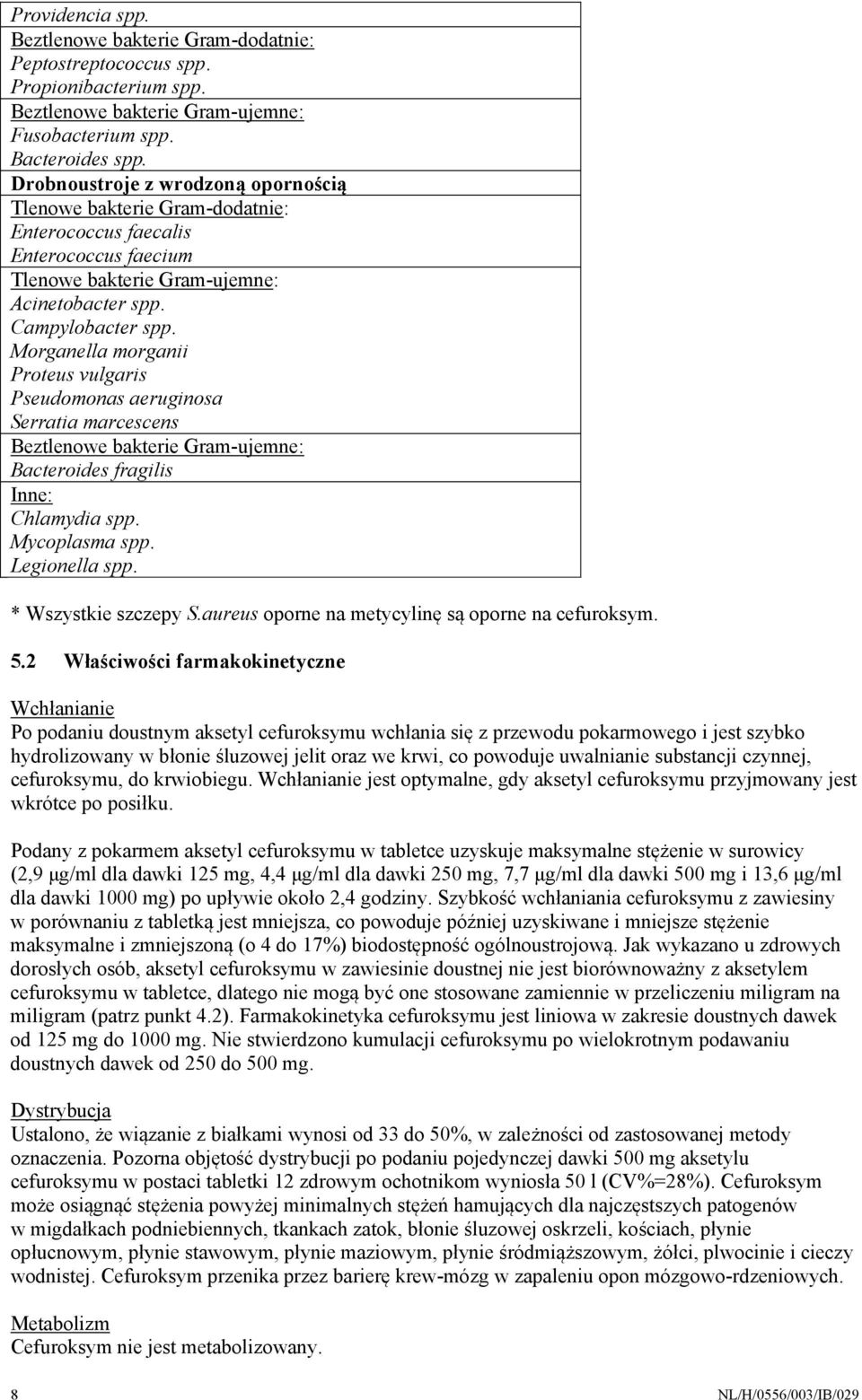 Morganella morganii Proteus vulgaris Pseudomonas aeruginosa Serratia marcescens Beztlenowe bakterie Gram-ujemne: Bacteroides fragilis Inne: Chlamydia spp. Mycoplasma spp. Legionella spp.