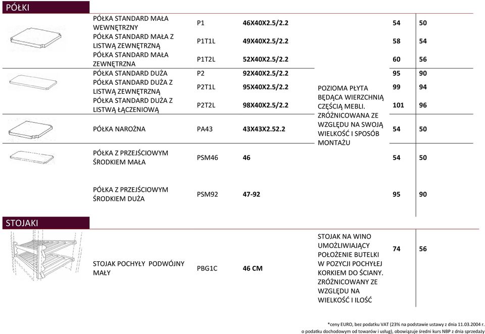 101 96 LISTWĄ ŁĄCZENIOWĄ ZRÓŻNICOWANA ZE PÓŁKA NAROŻNA PA43 43X43X2.52.