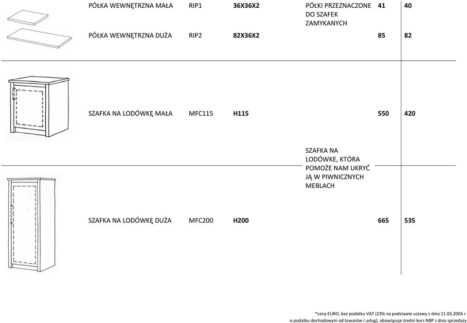 LODÓWKĘ MAŁA MFC115 H115 550 420 SZAFKA NA LODÓWKE, KTÓRA POMOŻE NAM