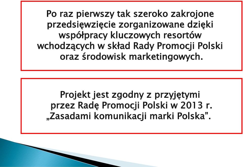 Promocji Polski oraz środowisk marketingowych.