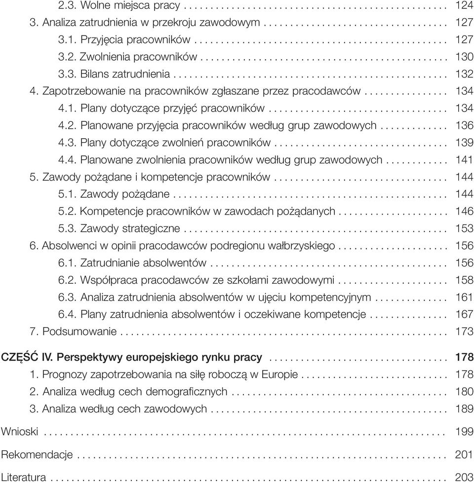 ... 139 4.4. Planowane zwolnienia pracowników według grup zawodowych... 141 5. Zawody pożądane i kompetencje pracowników.... 144 5.1. Zawody pożądane.... 144 5.2.