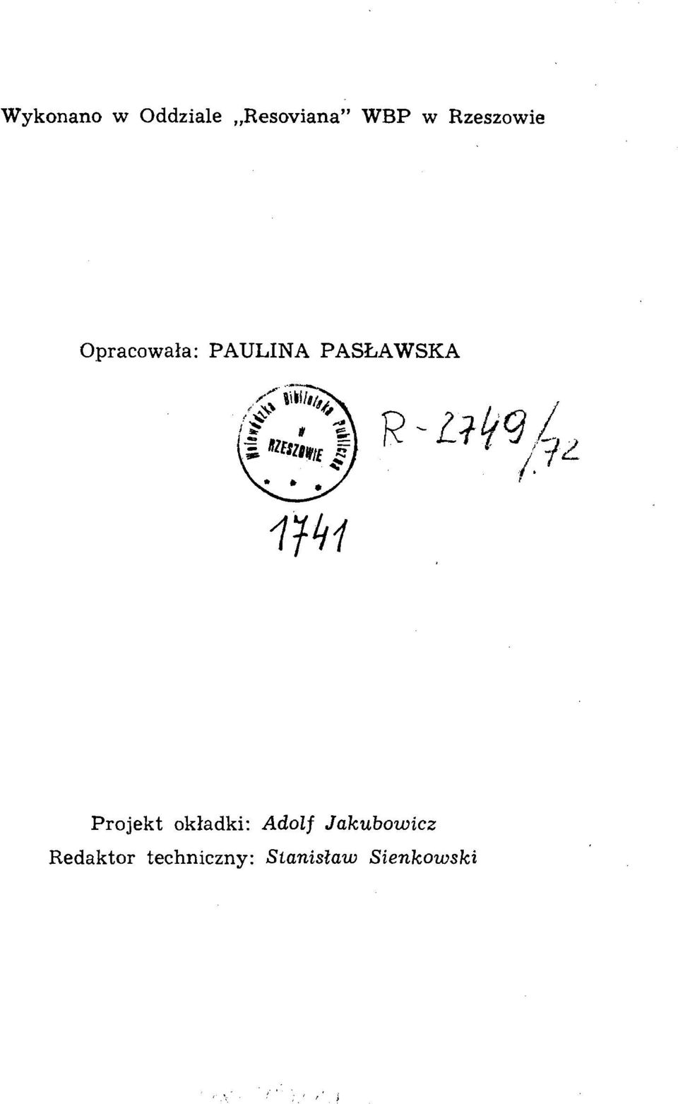 PASEAWSKA Projekt okladki: Adolf