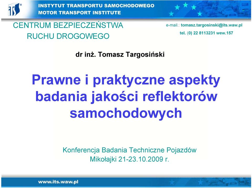 Tomasz Targosiński Prawne i praktyczne aspekty badania jakości