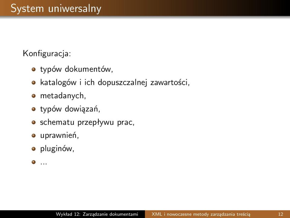 schematu przepływu prac, uprawnień, pluginów,.