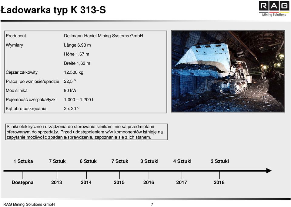 200 l Kąt obrotu/skręcania 2 x 20 Silniki elektryczne i urządzenia do sterowanie silnikami nie są przedmiotami oferowanym do sprzedaży.