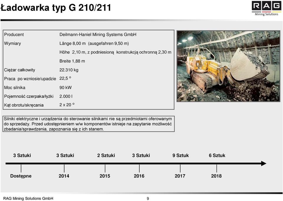 000 l Kąt obrotu/skręcania 2 x 20 Silniki elektryczne i urządzenia do sterowanie silnikami nie są przedmiotami oferowanym do sprzedaży.