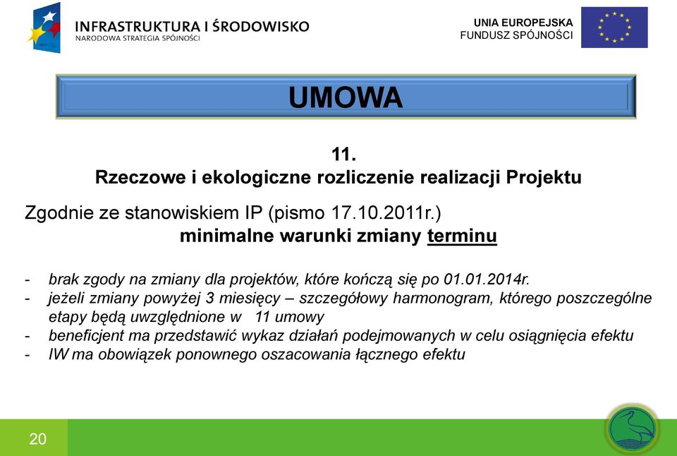 - jeżeli zmiany powyżej 3 miesięcy szczegółowy harmonogram, którego poszczególne etapy będą uwzględnione w 11 umowy -