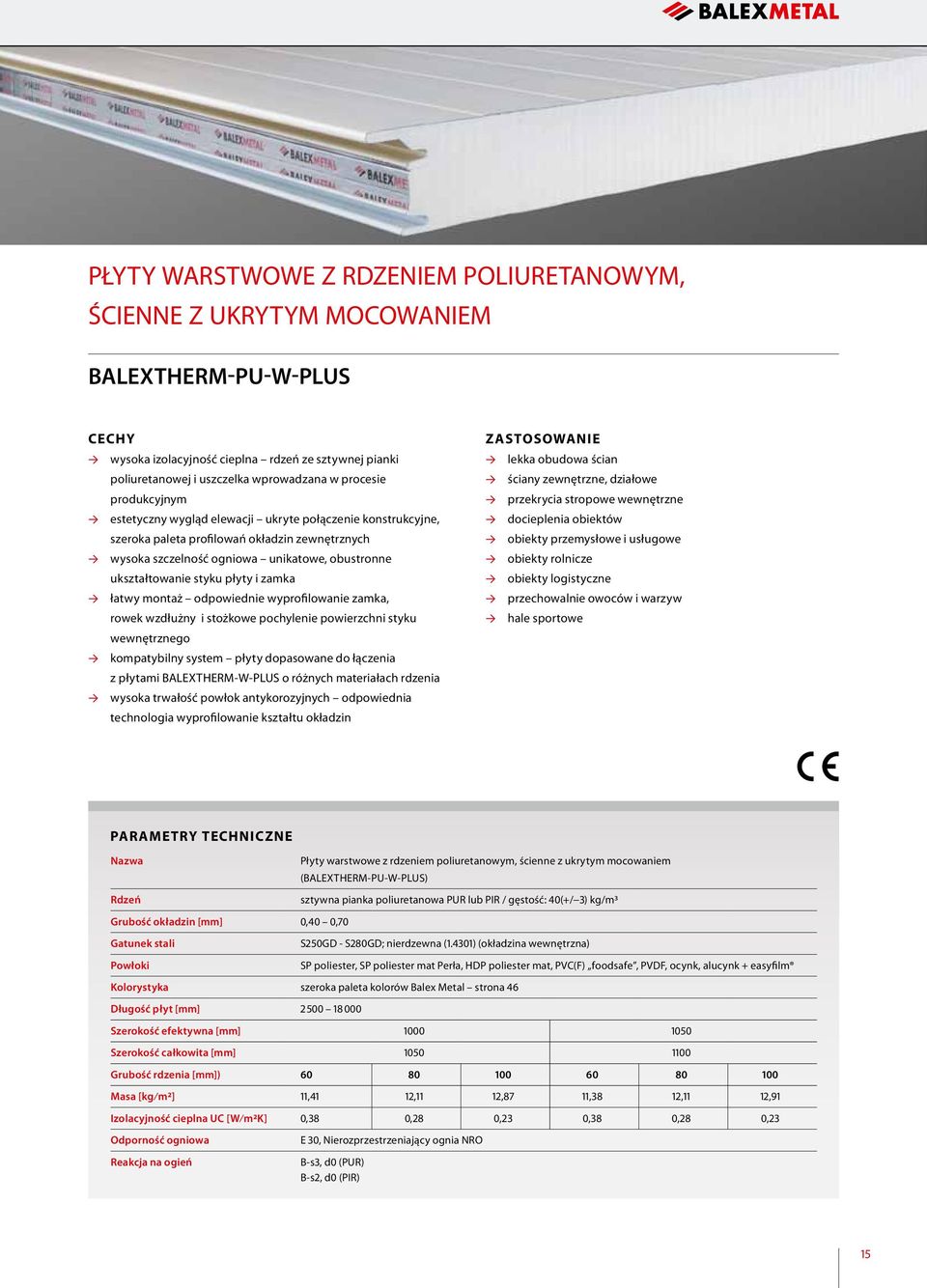 zamka łatwy montaż odpowiednie wyprofilowanie zamka, rowek wzdłużny i stożkowe pochylenie powierzchni styku wewnętrznego kompatybilny system płyty dopasowane do łączenia z płytami BALEXTHERM-W-PLUS o