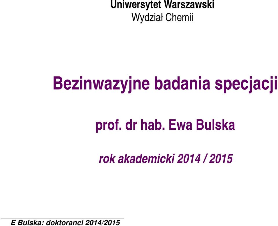 badania specjacji prof.