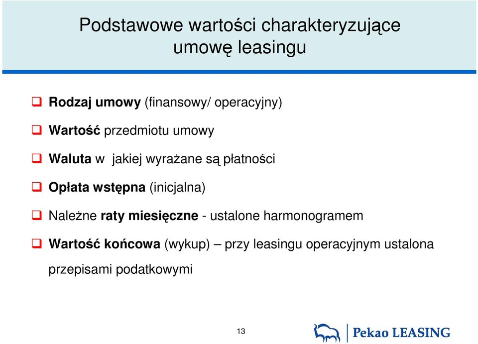 Opłata wstępna (inicjalna) NaleŜne raty miesięczne - ustalone harmonogramem