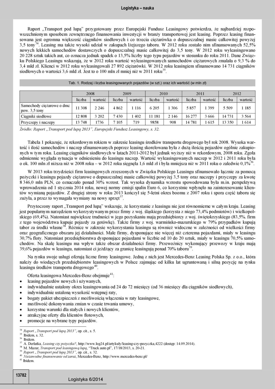 Leasing ma także wysoki udział w zakupach lżejszego taboru. W 2012 roku zostało nim sfinansowanych 52,5% nowych lekkich samochodów dostawczych o dopuszczalnej masie całkowitej do 3,5 tony.