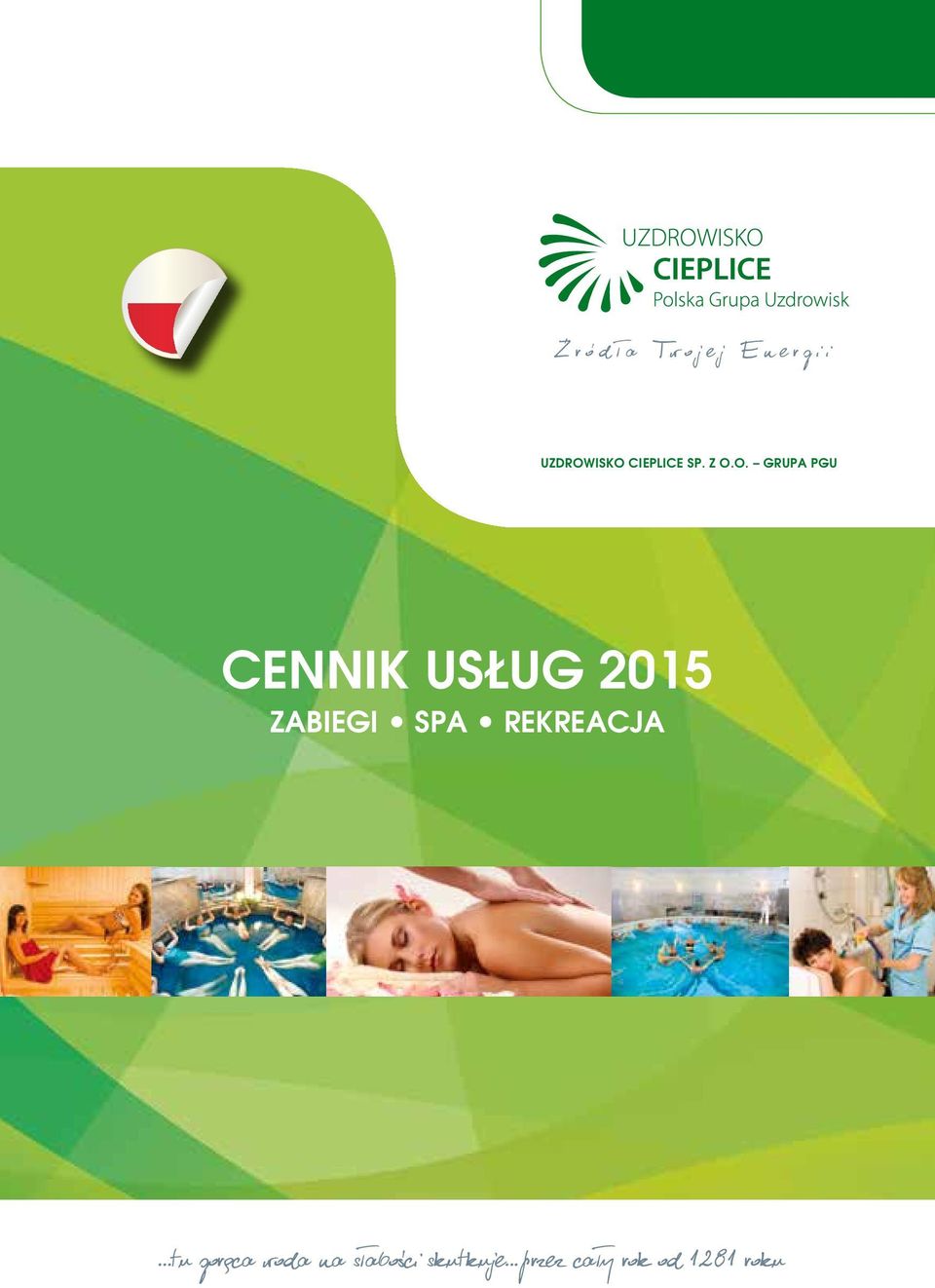 o. Grupa PGU cennik usług 2015 zabiegi spa