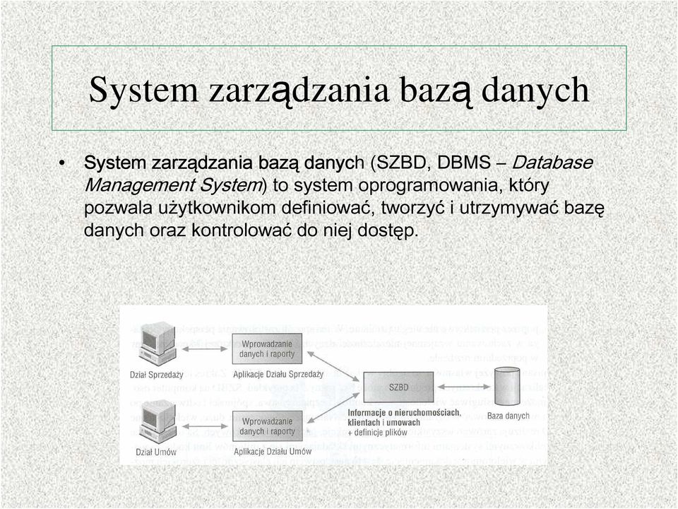 oprogramowania, który pozwala użytkownikom definiować,