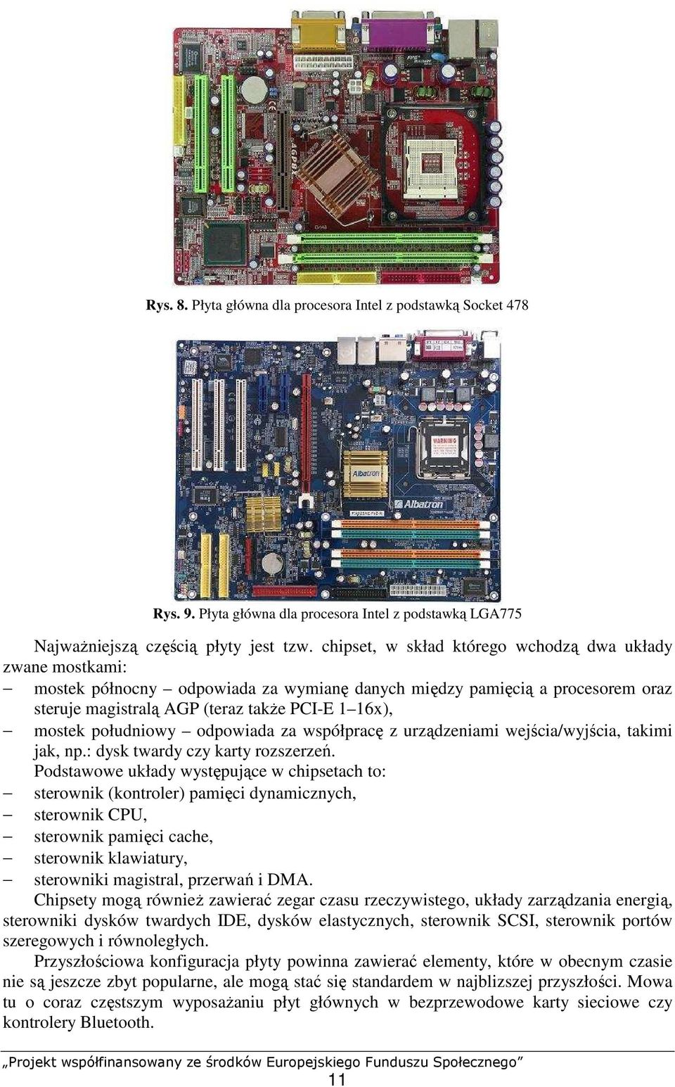 południowy odpowiada za współpracę z urządzeniami wejścia/wyjścia, takimi jak, np.: dysk twardy czy karty rozszerzeń.