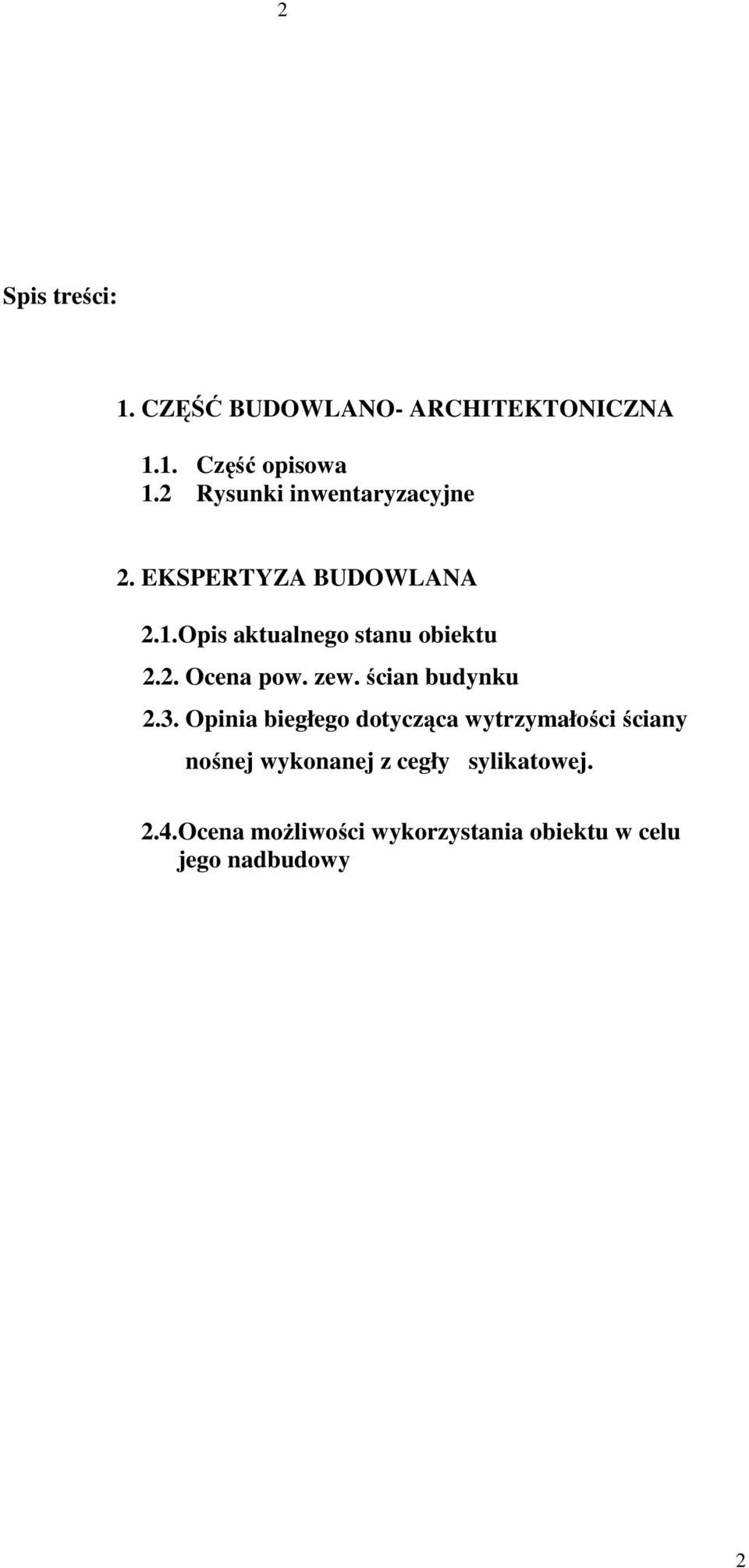 2. Ocena pow. zew. ścian budynku 2.3.