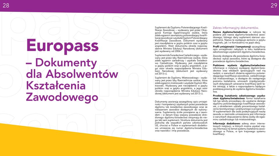 Wzór dokumentu określa rozporządzenie Ministra Edukacji Narodowej (dokument jest wydawany od 2006 r.).