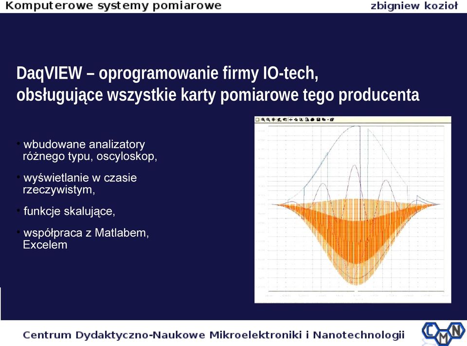 analizatory różnego typu, oscyloskop, wyświetlanie w