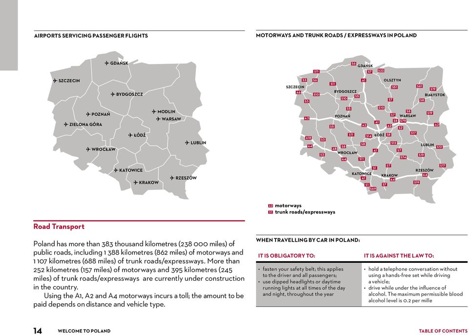 S8 LUBLIN S12 ab a1 S7 Wrocław S19 a4 S11 S74 S7 S17 S1 RZESZÓW katowice krakow a4 a1 a4 S19 S1 S7 S69 A2 S1 motorways trunk roads/expressways Road Transport Poland has more than 383 thousand