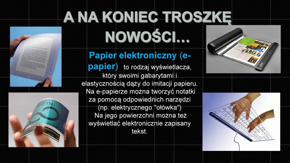 Na e-papierze można tworzyć notatki za pomocą odpowiednich narzędzi (np.