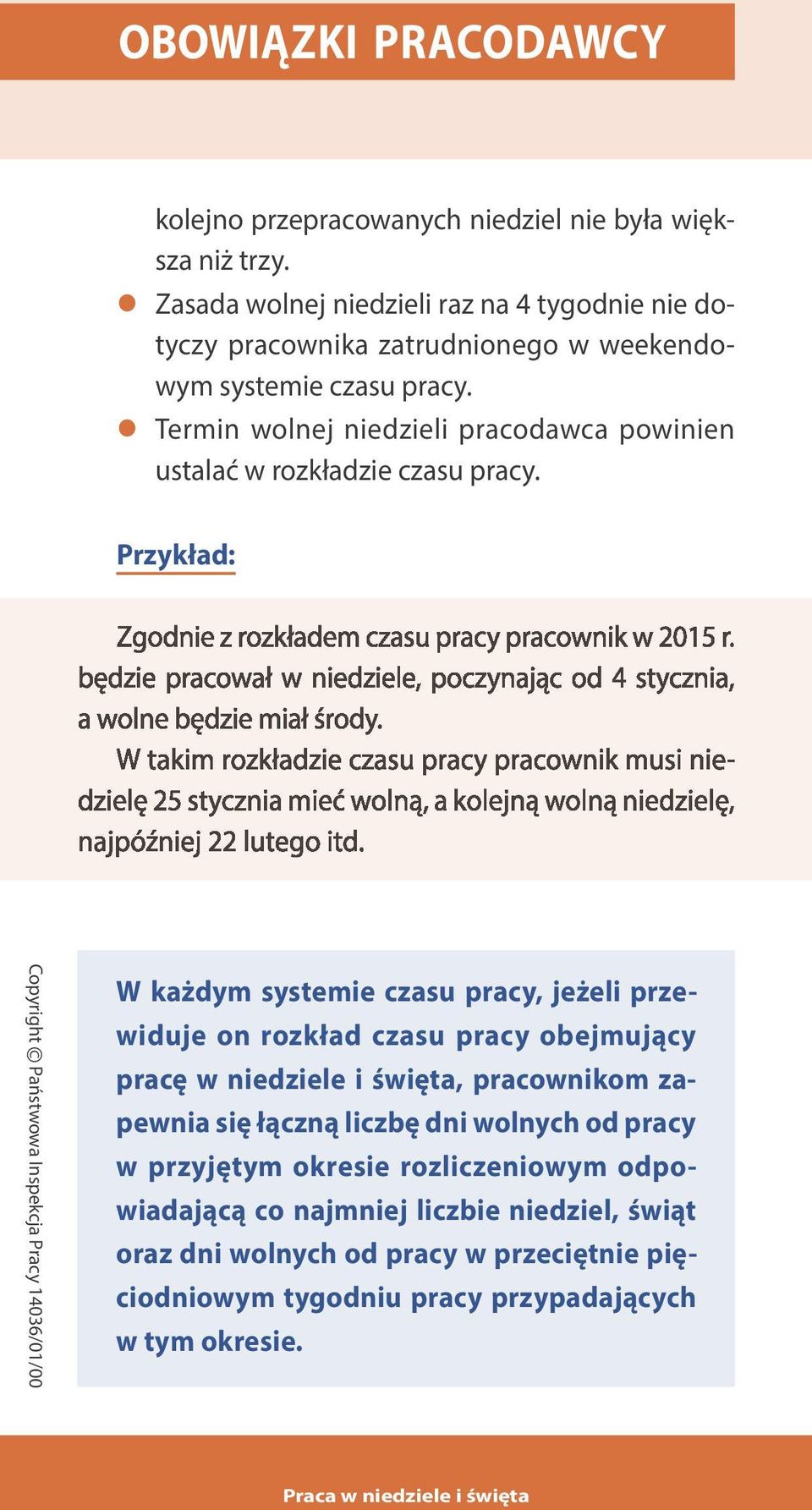 będzie pracował w niedziele, poczynając od 4 stycznia, a wolne będzie miał środy.