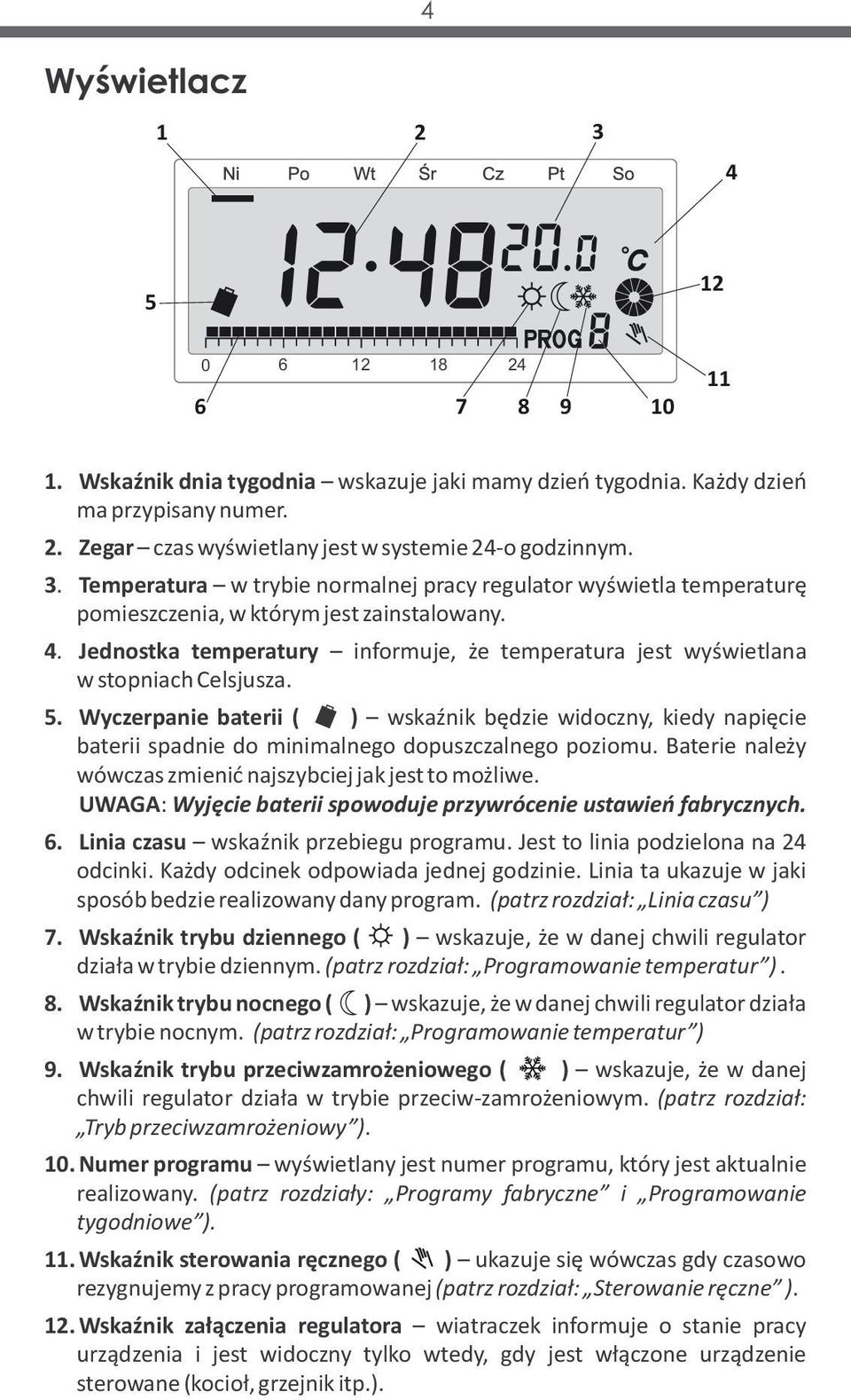 Jednostka temperatury informuje, że temperatura jest wyświetlana w stopniach Celsjusza. 5.