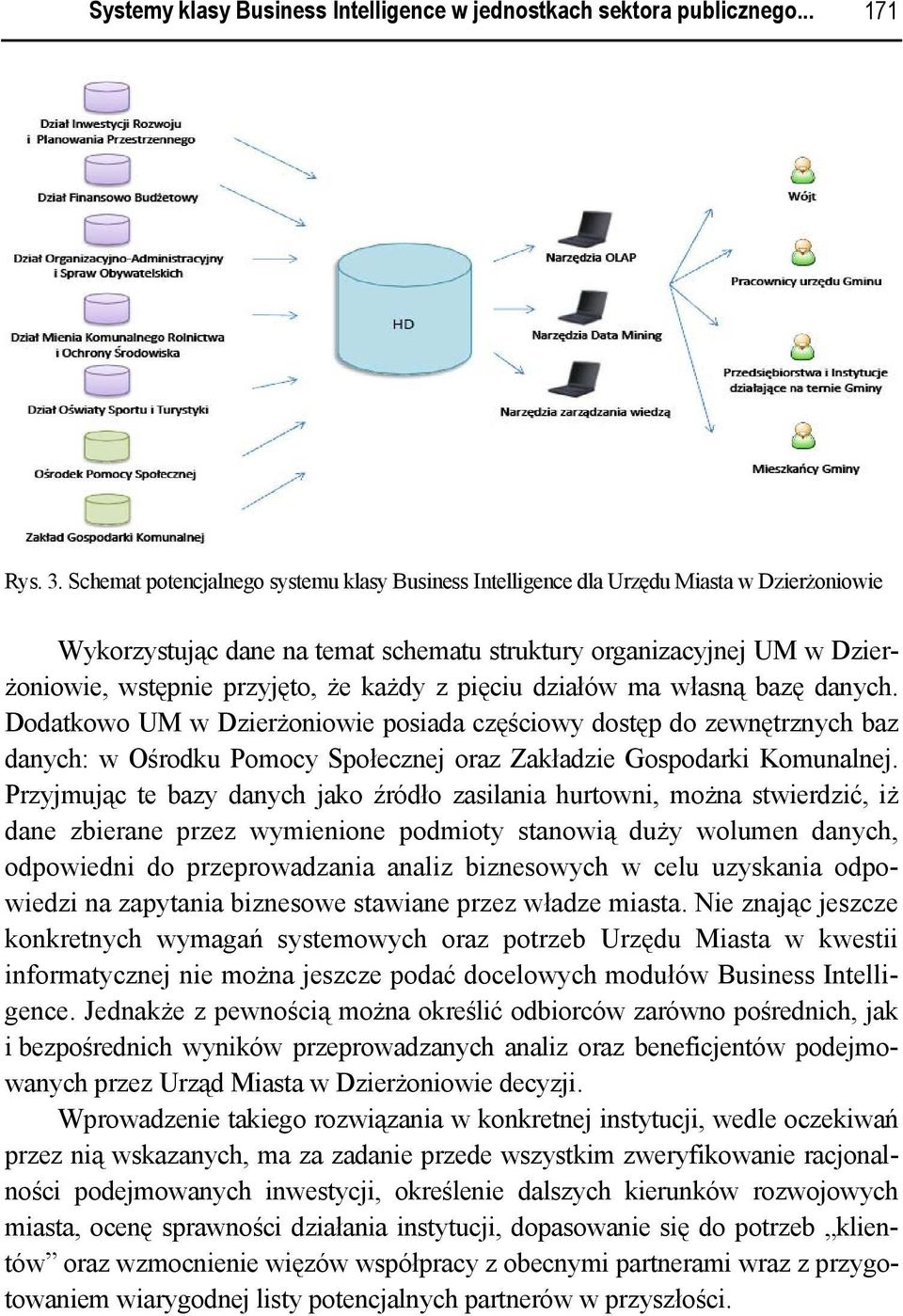 każdy z pięciu działów ma własną bazę danych. Dodatkowo UM w Dzierżoniowie posiada częściowy dostęp do zewnętrznych baz danych: w Ośrodku Pomocy Społecznej oraz Zakładzie Gospodarki Komunalnej.